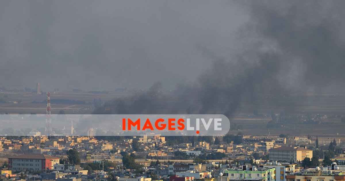 ImagesLive - Smoke Rising From The Northern Syrian City Of Ras al-Ain